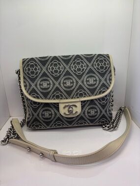 CHANEL Monogram Canvas Flap Bag | CC Print | Crossbody